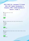 WGU D425 Pre- Assessment V2 &lpar;Latest 2026&sol; 2027 Update&rpar; Introduction to Chemistry&vert; 100&percnt; Verified Questions & Answers &vert; Grade A