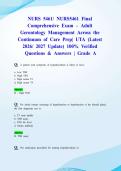 NURS 5461&sol; NURS5461 Final Comprehensive Exam &ndash; Adult Gerontology Management Across the Continuum of Care Prep&vert; UTA &lpar;Latest 2026&sol; 2027 Update&rpar; 100&percnt; Verified Questions & Answers &vert; Grade A