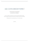 AQA A Level Biology Paper 2 Exam 2026&sol;2027 &ndash; Questions and Answers Complete Exam Material
