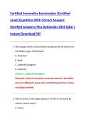 Certified Sommelier Examination &lpar;Certified  Level&rpar; Questions With Correct Answers  &lpar;Verified Answers&rpar; Plus Rationales 2026 Q&A &vert;  Instant Download Pdf 
