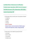 Certified Wine Professional Certification  Practice Exam Questions With Correct Answers  &lpar;Verified Answers&rpar; Plus Rationales 2026 Q&A &vert;  Instant Download Pdf 
