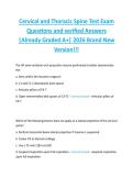 Cervical and Thoracic Spine Test Exam  Questions and verified Answers  &vert;Already Graded A&plus;&vert; 2026 Brand New  Version&excl;&excl;&excl;