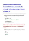 Cosmetology Licensing Written Exam  Questions With Correct Answers &lpar;Verified  Answers&rpar; Plus Rationales 2026 Q&A &vert; Instant  Download Pdf