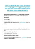 CCI CCT UPDATED Test Exam Questions  and verified Answers &vert;Already Graded  A&plus;&vert; 2026 Brand New Version&excl;&excl;&excl; 