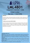 LML4801 Assignment 2 &lpar;ANSWERS&rpar; Semester 1 2026 - DISTINCTION GUARANTEED