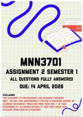 MNN3701 Assignment 2 Semester 1 Memo &vert; Due 14 April 2026