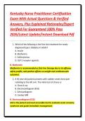 Kentucky Nurse Practitioner Certification Exam With Actual Questions & Verified Answers&comma; Plus Explained Rationales&sol;Expert Verified For Guaranteed 100&percnt; Pass 2026&sol;Latest Update&sol;Instant Download Pdf