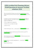 CEPA Certified Exit Planning Advisor EXAM Questions & Answers Verified solutions 2026