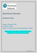 Pearson Edexcel GCSE in Arabic &lpar;1AA0&rpar; &ndash; Paper 1H Listening and Understanding in Arabic Mark Scheme Summer 2025
