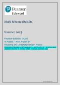Pearson Edexcel GCSE in Arabic &lpar;1AA0&rpar; &ndash; Paper 3F Reading and Understanding in Arabic Mark Scheme Summer 2025