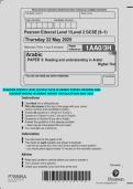 Pearson Edexcel GCSE in Arabic &lpar;Level 1&sol;2&comma; 1AA0&rpar; &ndash; Paper 3 Reading and Understanding in Arabic Higher Tier Questions May 2025