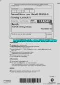Pearson Edexcel GCSE in Arabic &lpar;Level 1&sol;2&comma; 1AA0&rpar; &ndash; Paper 4 Writing in Arabic Foundation Tier Questions June 2025