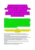 Comprehensive Guide to Pharmacology in Nursing Practice and Drug Legislation Test Study Guide 2025&sol;2026 Accurate Questions and Correct Detailed Answers with Rationales &vert; 100&percnt; Guaranteed Pass Newest Version