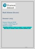 Pearson Edexcel GCSE in Arabic &lpar;1AA0&rpar; &ndash; Paper 4F Writing in Arabic Mark Scheme Summer 2025