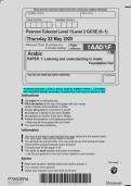 Pearson Edexcel GCSE in Arabic &lpar;Level 1&sol;2&comma; 1AA0&rpar; &ndash; Paper 1 Listening and Understanding in Arabic Foundation Tier Questions May 2025