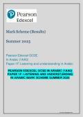 Pearson Edexcel GCSE in Arabic &lpar;1AA0&rpar; &ndash; Paper 1F Listening and Understanding in Arabic Mark Scheme Summer 2025