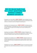 NSG 221 Mental Health Exam Two LATEST2026-2027 QUESTIONS AND VERIFIED CORRECT ANSWERS GRADED A&plus; 100- GUARANTEED PASS&period;