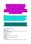 NURS 442 Pharmacology in Nursing Test Study Guide 2025&sol;2026 Accurate Questions and Correct Detailed Answers with Rationales &vert; 100&percnt; Guaranteed Pass Newest Version