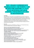 est 1 Comprehensive Pharmacology and Nursing Care Review Chapters 1 Test Study Guide 2025&sol;2026 Accurate Questions and Correct Detailed Answers with Rationales &vert; 100&percnt; Guaranteed Pass Newest Version