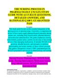 The Nursing Process in Pharmacology Test Study Guide 2025&sol;2026 Accurate Questions and Correct Detailed Answers with Rationales &vert; 100&percnt; Guaranteed Pass Newest Version