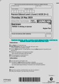 Pearson Edexcel GCSE in German &lpar;Level 1&sol;2&comma; 1GN0&rpar; &ndash; Paper 4 Writing in German Higher Tier Questions May 2025