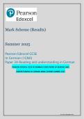 Pearson Edexcel GCSE in German &lpar;1GN0&rpar; &ndash; Paper 3H Reading and Understanding in German Mark Scheme Summer 2025