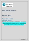 Pearson Edexcel GCSE in German &lpar;1GN0&rpar; &ndash; Paper 3F Reading and Understanding in German Mark Scheme Summer 2025