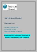 Pearson Edexcel GCSE in German &lpar;1GN0&rpar; &ndash; Paper 4H Writing in German Mark Scheme Summer 2025