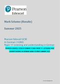 Pearson Edexcel GCSE in German &lpar;1GN0&rpar; &ndash; Paper 1F Listening and Understanding in German Mark Scheme Summer 2025