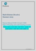Pearson Edexcel GCSE in Greek &lpar;1GK0&rpar; &ndash; Paper 3F Reading and Understanding in Greek Mark Scheme Summer 2025