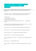 Florida Laws and Rules Final Exam and Answers Graded A&plus; 2026 Updated&period;