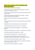 OMSA FINAL EXAM 2026 ACTUAL QUESTIONS AND SOLUTIONS RATED