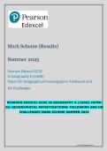 Pearson Edexcel GCSE in Geography A &lpar;1GA0&rpar; &ndash; Paper 3 Geographical Investigations&colon; Fieldwork and UK Challenges Mark Scheme Summer 2025