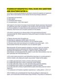 PHARMACOTHERAPEUTICS FINAL EXAM 2026 QUESTIONS AND SOLUTIONS RATED