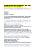 PHARMACOTHERAPEUTICS UPDATED 2026 EXAM SCRIPT QUESTIONS AND SOLUTIONS RATED 