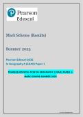 Pearson Edexcel GCSE in Geography A &lpar;1GA0&rpar; &ndash; Paper 1 The Physical Environment Mark Scheme Summer 2025