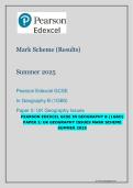 Pearson Edexcel GCSE in Geography B &lpar;1GB0&rpar; &ndash; Paper 2 UK Geographical Issues Mark Scheme Summer 2025