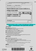Pearson Edexcel GCSE in English Language 2&period;0 &lpar;Level 1&sol;2&rpar; &ndash; Paper 2 Contemporary Texts Questions June 2025