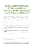 HESI RN LEADERSHIP &sol; MANAGEMENT  EXIT Exam Advanced Practice  2026&vert;2027 Questions and Answers with  Complete A&plus; Solutions 100&percnt; Correct&excl;&excl;&excl;