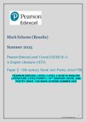 Pearson Edexcel GCSE in English Literature &lpar;1ET0&rpar; &ndash; Paper 2 19th-Century Novel and Poetry since 1789 Mark Scheme Summer 2025