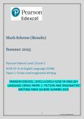Pearson Edexcel GCSE in English Language &lpar;1EN0&rpar; &ndash; Paper 1 Fiction and Imaginative Writing Mark Scheme Summer 2025