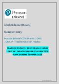 Pearson Edexcel GCSE in Drama &lpar;1DR0&rpar; &ndash; Component 3A Theatre Makers in Practice Mark Scheme Summer 2025