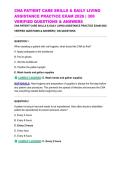 CNA PATIENT CARE SKILLS & DAILY LIVING ASSISTANCE PRACTICE EXAM 2026 &vert;300  VERIFIED QUESTIONS & ANSWERS