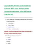 Aquatic Facility Operator Certification Exam  Questions With Correct Answers &lpar;Verified  Answers&rpar; Plus Rationales 2026 Q&A &vert; Instant  Download Pdf