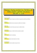 Hartman's Nursing Assistant Care&colon; The Basics&comma; 5th  Edition Chapter 1 questions and answers 20262027 A&plus; Grade