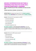 EKG&sol;ECG INTERPRETATION RHYTHMS & ABNORMALITIES PRACTICE EXAM 2026 &vert; VERIFIED QUESTIONS & ANSWERS