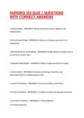 NURSING 325 QUIZ 1 QUESTIONS WITH CORRECT ANSWERS