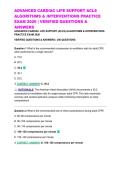 ADVANCED CARDIAC LIFE SUPPORT &lpar;ACLS&rpar; ALGORITHMS & INTERVENTIONS PRACTICE EXAM 2026 &vert; VERIFIED QUESTIONS & ANSWERS