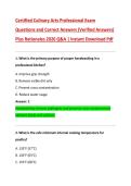 Certified Culinary Arts Professional Exam  Questions and Correct Answers &lpar;Verified Answers&rpar;  Plus Rationales 2026 Q&A &vert; Instant Download Pdf