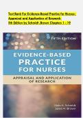 Evidence-Based Practice for Nurses&colon; Appraisal and Application of Research &lpar;5th Edition&rpar; &ndash; Schmidt & Brown &ndash; Complete Test Bank Chapters 1&ndash;19 &vert; Verified Exam Questions and Answers